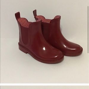 Zara Girls Red Lining Ankle Rain Boots